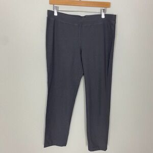 Eileen Fisher Pull On Pants Tapered Trousers Grey Womens Medium Viscose Nylon